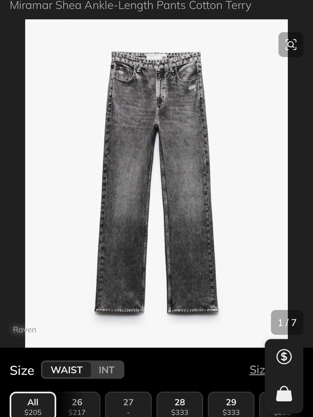 rag & bone Washed Black Straight Leg Jeans - Picture 3 of 8